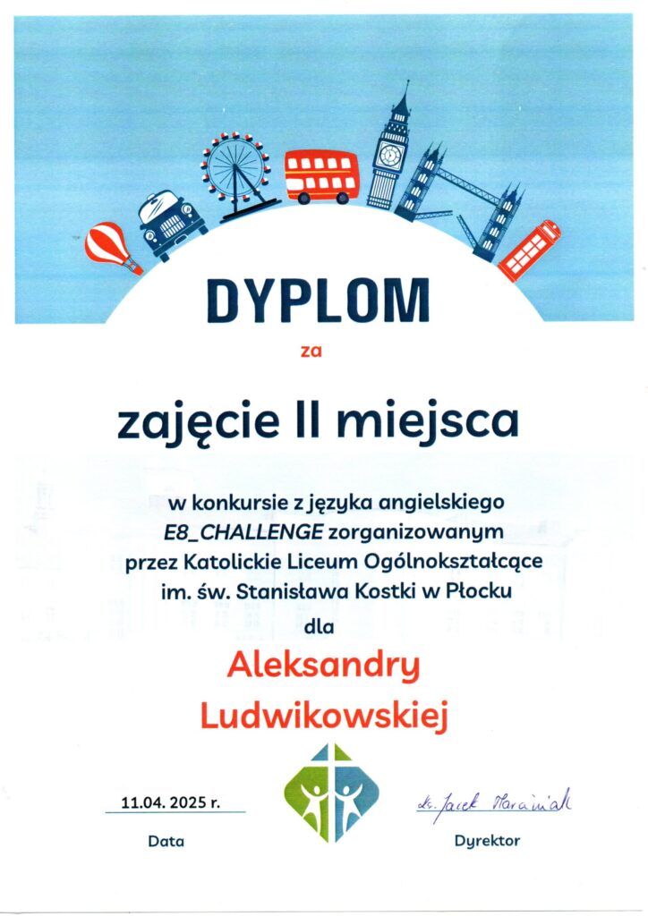 Dyplom OLa 8 a
