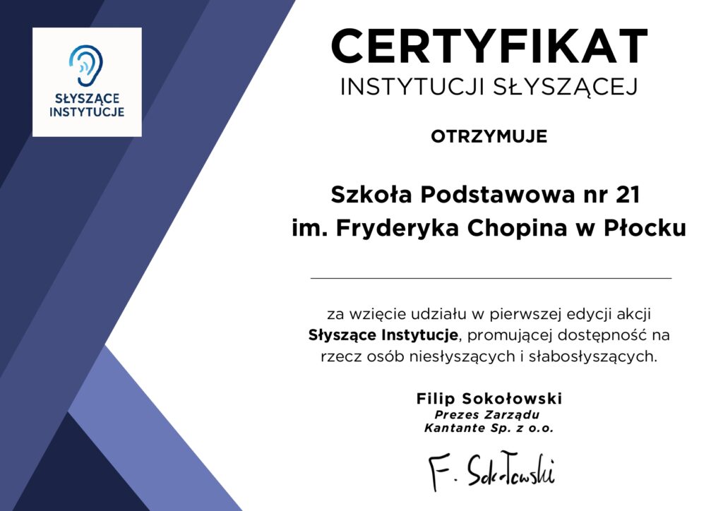 Szkoła Podstawowa nr 21 im. Fryderyka Chopina w Płocku page 0001